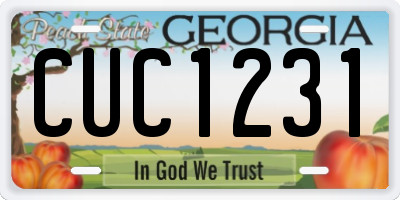 GA license plate CUC1231