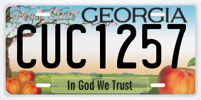 GA license plate CUC1257