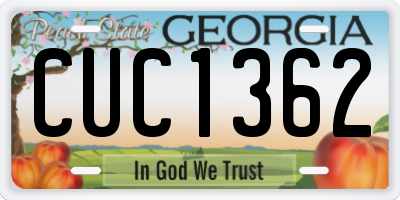 GA license plate CUC1362