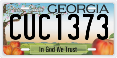 GA license plate CUC1373