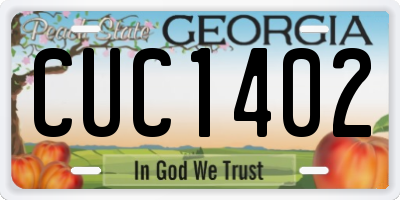 GA license plate CUC1402