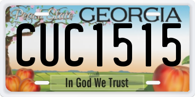 GA license plate CUC1515