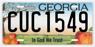 GA license plate CUC1549