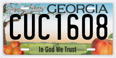 GA license plate CUC1608