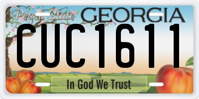 GA license plate CUC1611