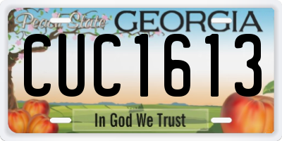 GA license plate CUC1613