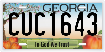 GA license plate CUC1643