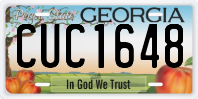 GA license plate CUC1648