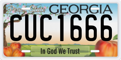 GA license plate CUC1666