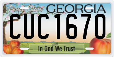 GA license plate CUC1670