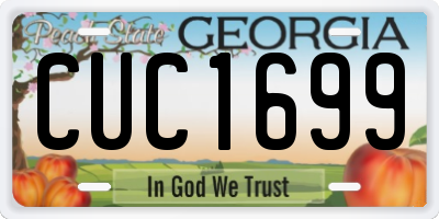 GA license plate CUC1699