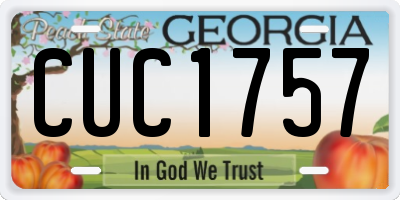 GA license plate CUC1757