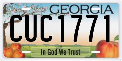 GA license plate CUC1771