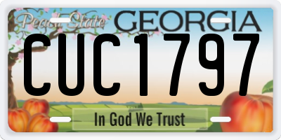 GA license plate CUC1797