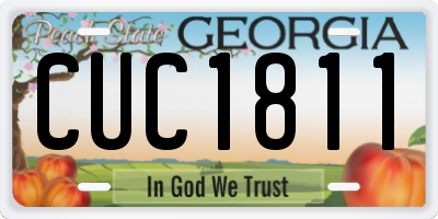 GA license plate CUC1811