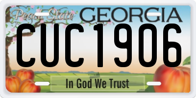 GA license plate CUC1906