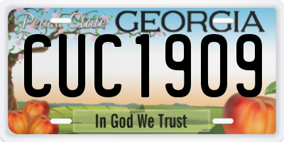 GA license plate CUC1909