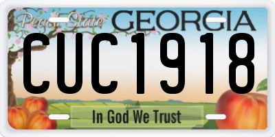 GA license plate CUC1918