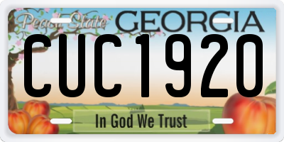 GA license plate CUC1920
