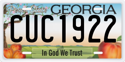 GA license plate CUC1922