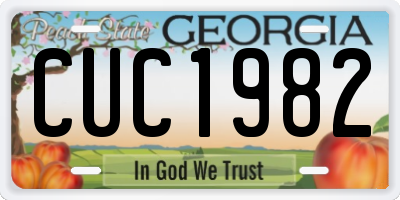 GA license plate CUC1982