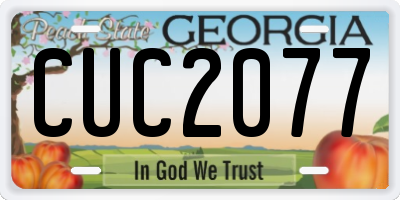 GA license plate CUC2077