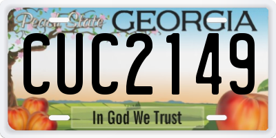 GA license plate CUC2149