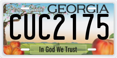 GA license plate CUC2175