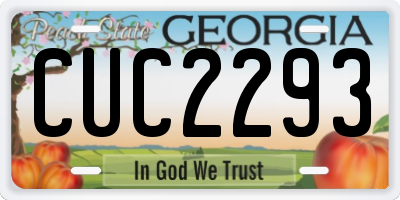 GA license plate CUC2293