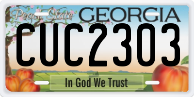GA license plate CUC2303