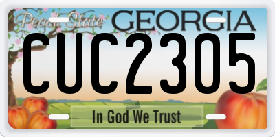 GA license plate CUC2305