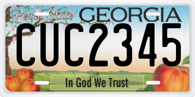 GA license plate CUC2345