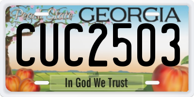 GA license plate CUC2503