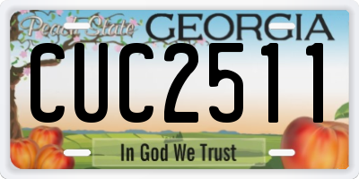 GA license plate CUC2511