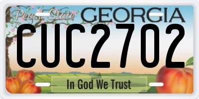 GA license plate CUC2702