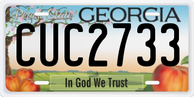 GA license plate CUC2733