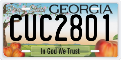 GA license plate CUC2801