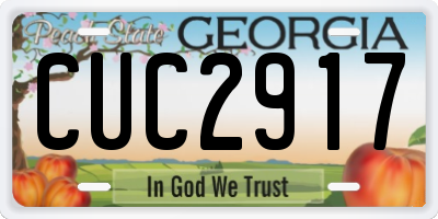 GA license plate CUC2917