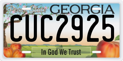 GA license plate CUC2925