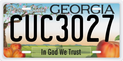 GA license plate CUC3027