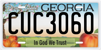 GA license plate CUC3060