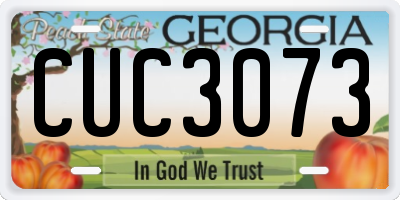 GA license plate CUC3073
