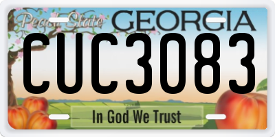 GA license plate CUC3083