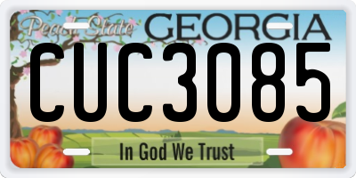 GA license plate CUC3085