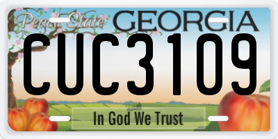 GA license plate CUC3109