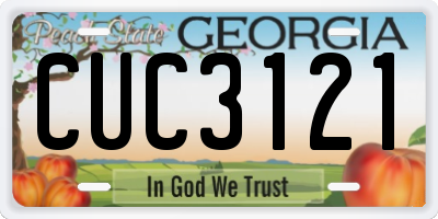 GA license plate CUC3121