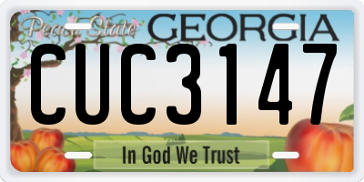 GA license plate CUC3147