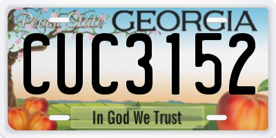 GA license plate CUC3152