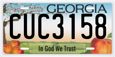 GA license plate CUC3158