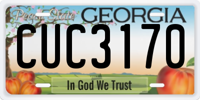 GA license plate CUC3170